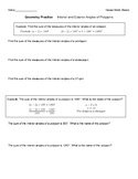 Geometry Worksheets: Interior and Exterior Angles of Polygons