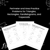 Geometry Worksheets: Perimeter and Area of Triangles, Rect