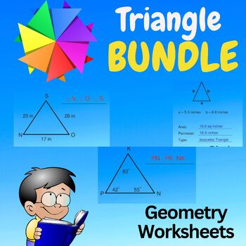 Preview of Geometry Worksheets- Triangle BUNDLE