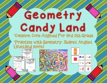 Preview of Geometry and Angles Candy Land Board Game For 3rd-5th Grade