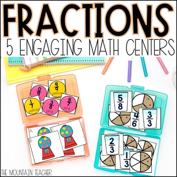 5 Fractions Centers - 2nd Grade Fraction Activities for Geometry