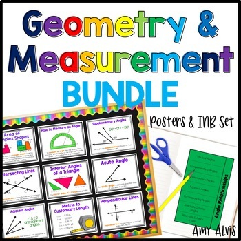 Preview of Geometry and Measurement Bundle Posters and Interactive Notebook INB Set