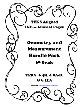 Preview of Geometry and Measurement INB Bundle Pack – 6th Grade TEKS