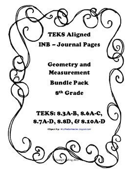 Preview of Geometry and Measurement INB Bundle Pack - 8th Grade TEKS