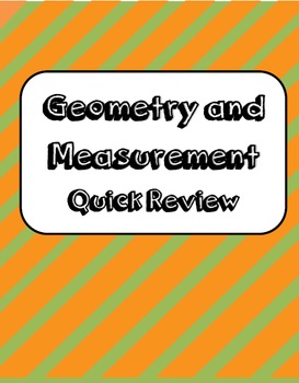 Preview of Geometry and Measurement Quick Review
