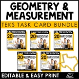 Geometry and Measurement Task Card Bundle | TEKS | Editable