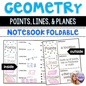 Preview of Geometry and Middle School Math - Points, Lines, and Planes Foldable