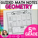 Geometry and Volume Math Notes - Guided Math Notes - Print