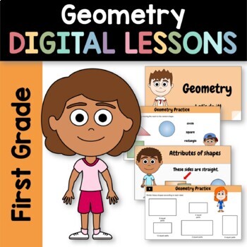 Preview of Geometry for First Grade | Interactive Google Slides | Math Skills Review