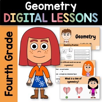Preview of Geometry for Fourth Grade | Interactive Google Slides | Math Skills Review
