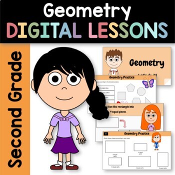 Preview of Geometry for Second Grade | Interactive Google Slides | Math Skills Review