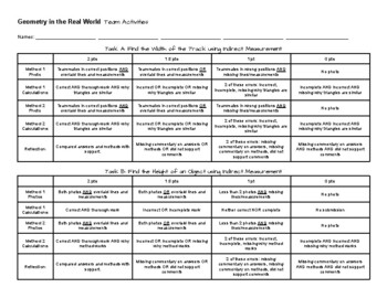 Preview of Geometry in the Real World: Team Activities RUBRIC