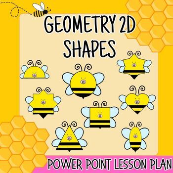 Preview of Geometry  2d Shapes Math Baby Bee  PowerPoint lesson animated for 1st,2nd