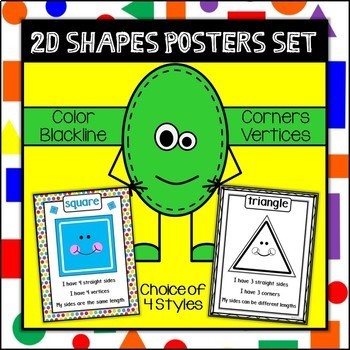 Preview of 2D Shape Posters and Anchor Charts | Math Vocabulary for 2D Shapes
