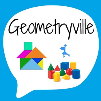 Preview of Geometryville - Geometry Drawing Activity - Creative Math Art