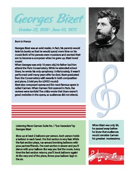 Preview of George Bizet Composer Page