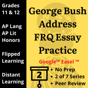 Preview of George Bush Address To The Nation AP Collaborative Rhetorical Essay