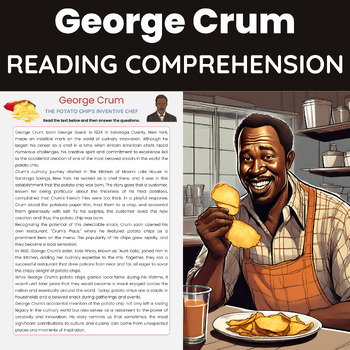 Preview of George Crum READING COMPREHENSION | African American Inventors |Black History