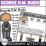 George H.W. Bush Biography Activities, Report, Worksheets 