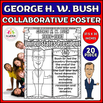 Preview of George H. W. Bush Collaborative Coloring Poster Bulletin Board | Presidents' Day
