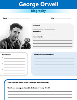 george orwell biography questions