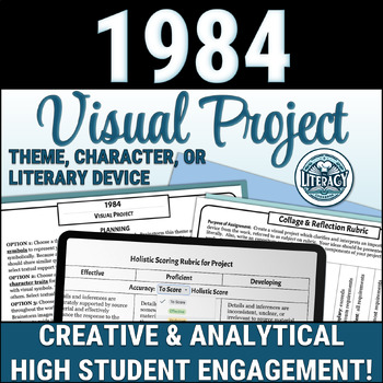 Preview of George Orwell's 1984 - Visual Theme, Character, or Device Collage Project