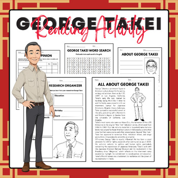 Preview of George Takei - Reading Activity Pack | AAPI Heritage Month Activities