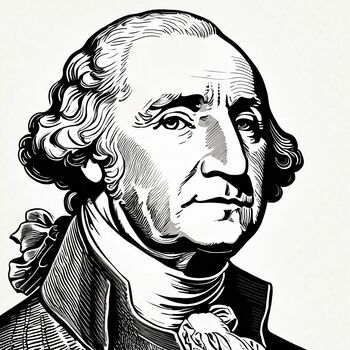 Preview of George Washington #2 4-PDFs for print and color sizes 15x15, 22x22, 29x29, 37x37