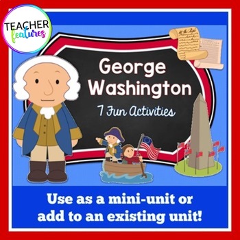 Preview of GEORGE WASHINGTON Reading Booklet Word Search Writing Prompts Hat ACTIVITIES