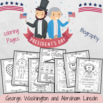 Preview of George Washington , Abraham Lincoln Biography Worksheets Presidents Day Activity