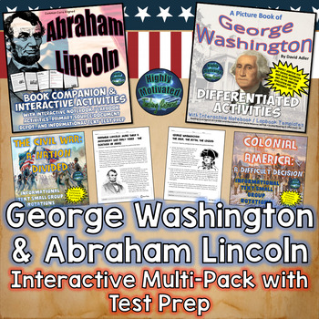 Preview of George Washington & Abraham Lincoln Interactive Multi-Pack with Test Prep
