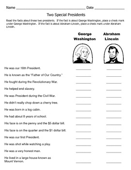 George Washington and Abraham Lincoln quiz