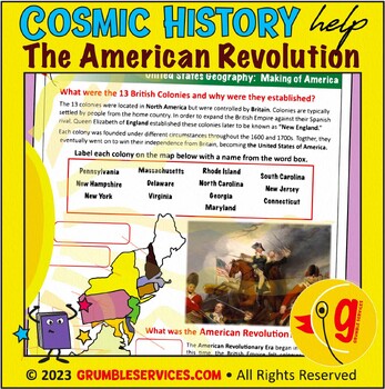 Preview of George Washington & American Revolution: Montessori History Geography help pages