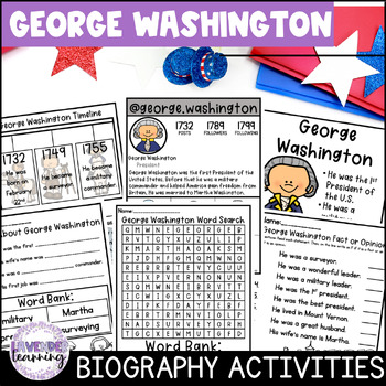 Preview of George Washington Biography Activities for Kindergarten, 1st Grade, & 2nd Grade