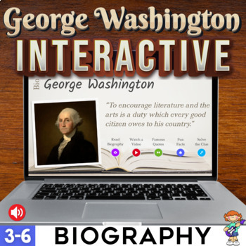 Preview of George Washington Biography Interactive Activity - President's Day History 