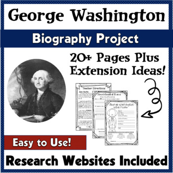 Preview of George Washington Biography Report Project Template   PBL