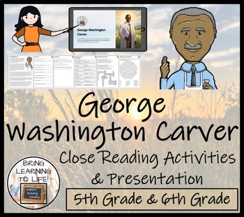 Preview of George Washington Carver Close Reading Comprehension Activity | 5th & 6th Grade