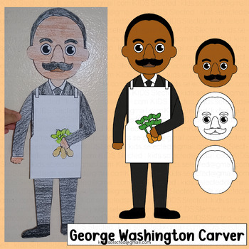 Preview of George Washington Carver Craft Black History Month Bulletin Board Activities Art
