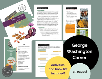 Preview of George Washington Carver Unit study-ACTIVITIES AND BOOK LIST INCLUDED