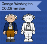 George Washington Clipart, COLOR version - transparent bac