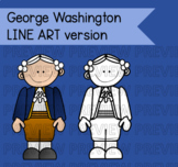 George Washington Clipart, LINE ART - transparent background!