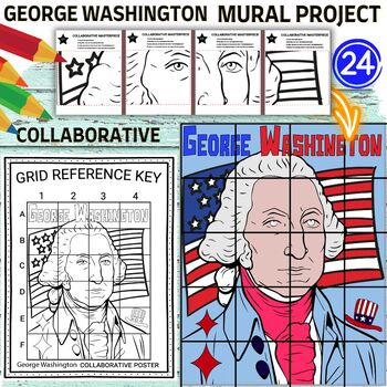 Preview of George Washington Collaboration Poster Mural project Presidents’ Day Activity
