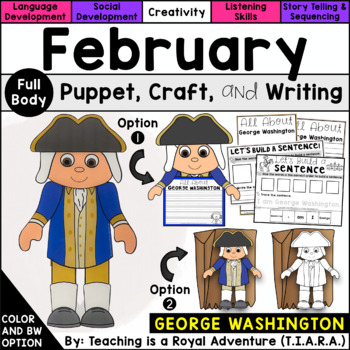 Preview of George Washington Craft & Writing | George Washington Paper Bag Puppet Template