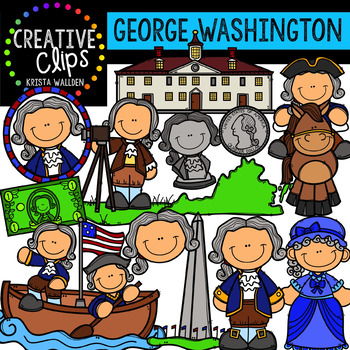 Preview of George Washington Clipart - Presidents Day Clipart {Creative Clips Clipart}