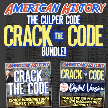 Preview of George Washington Culper Code Escape Room Bundle | Traditional+Distance Learning