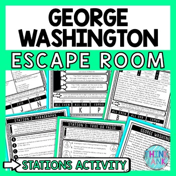 Preview of George Washington Escape Room Stations - Reading Comprehension Activity