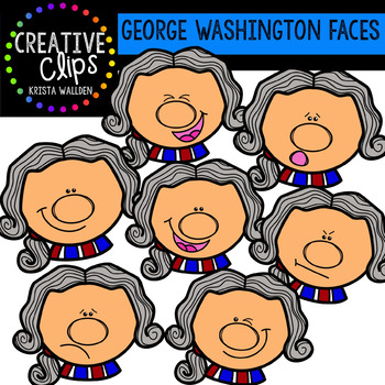 Preview of George Washington Faces {Creative Clips Clipart}