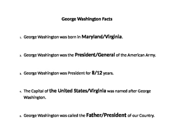 Preview of George Washington Facts