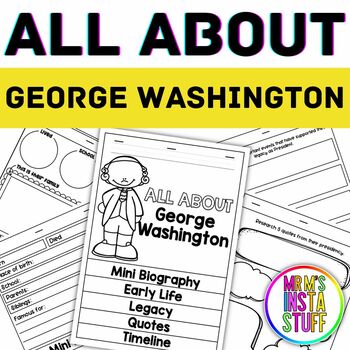 Preview of George Washington Flipbook Research Biography Unit President's Day