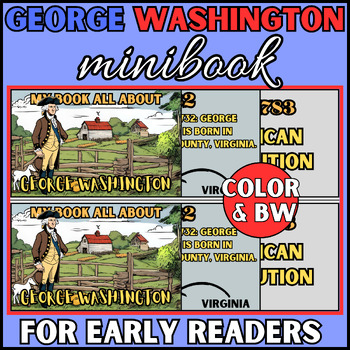 Preview of George Washington Mini Book for Early Readers | Presidents' Day Mini Book